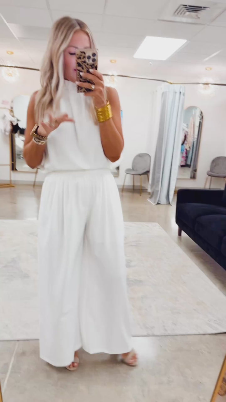Evie Sleeveless Blouse-White