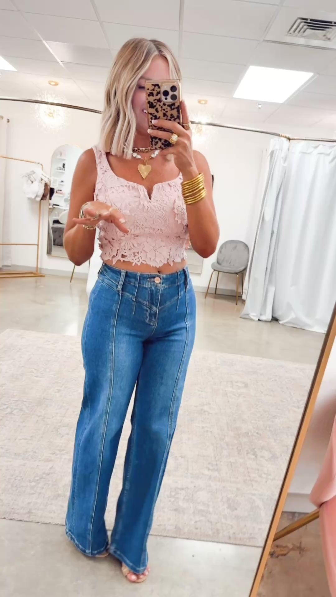 Crochet Lace Corset Top-Pink