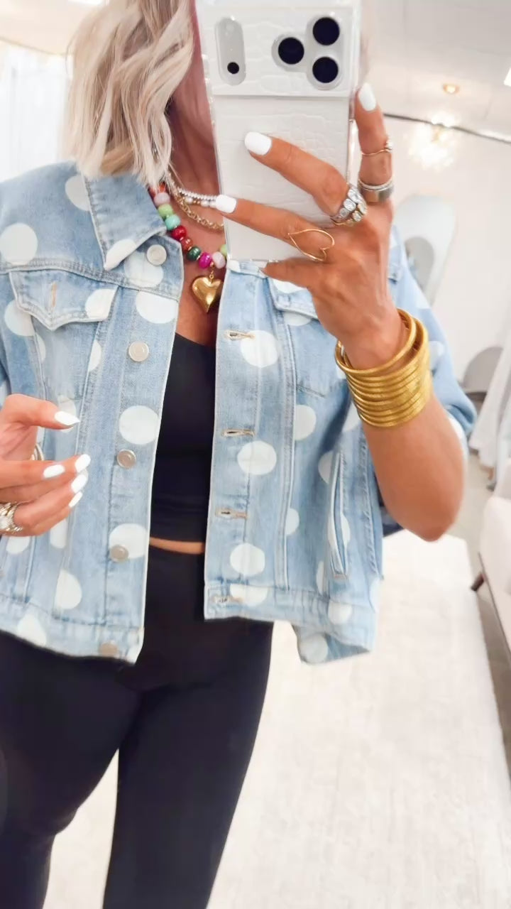 The Dottie Denim Cape Jacket