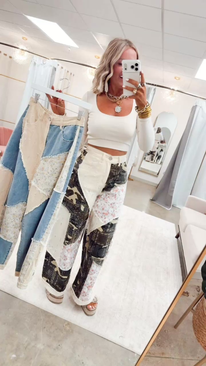 The Bohemian Patchwork Pants-Camo