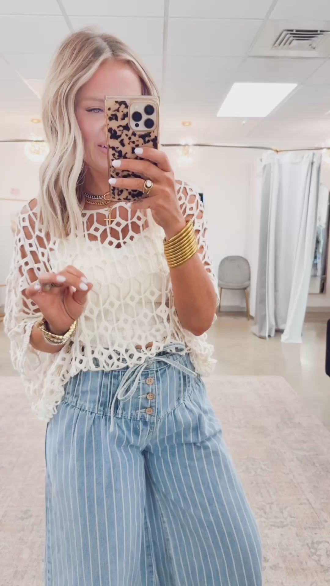Amelia Crochet Top-Cream