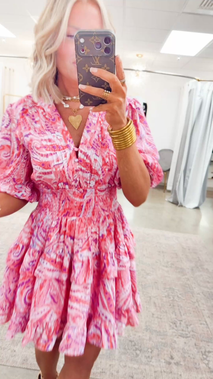Rosey Echoes Mini Dress