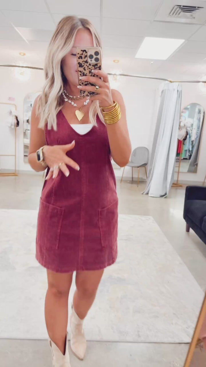 Corduroy Overall Dress