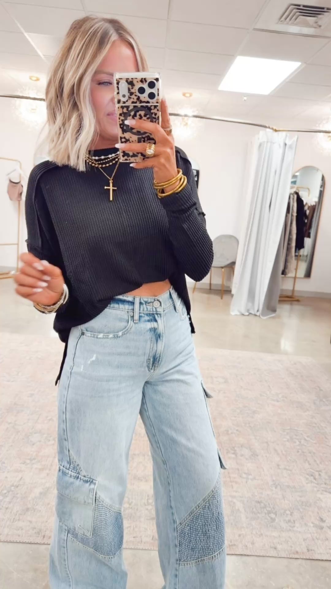 The Haisley Ribbed Top-Black