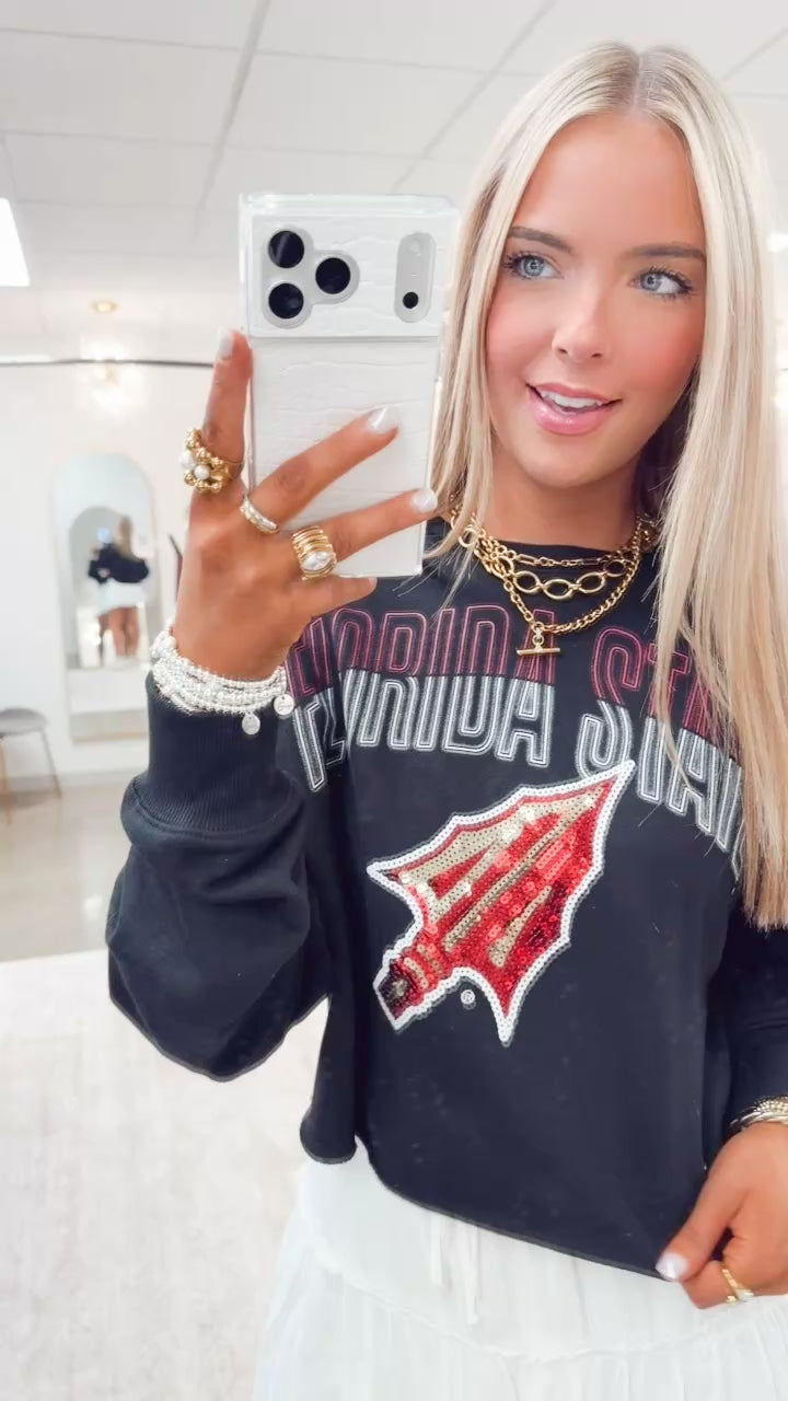 FSU Sequin Cropped Top