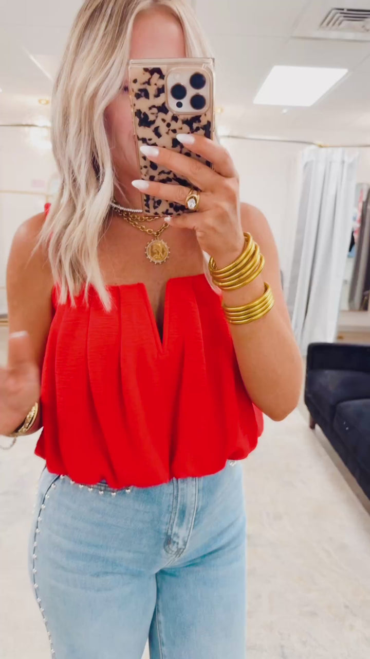 Nola Twist Top-Red