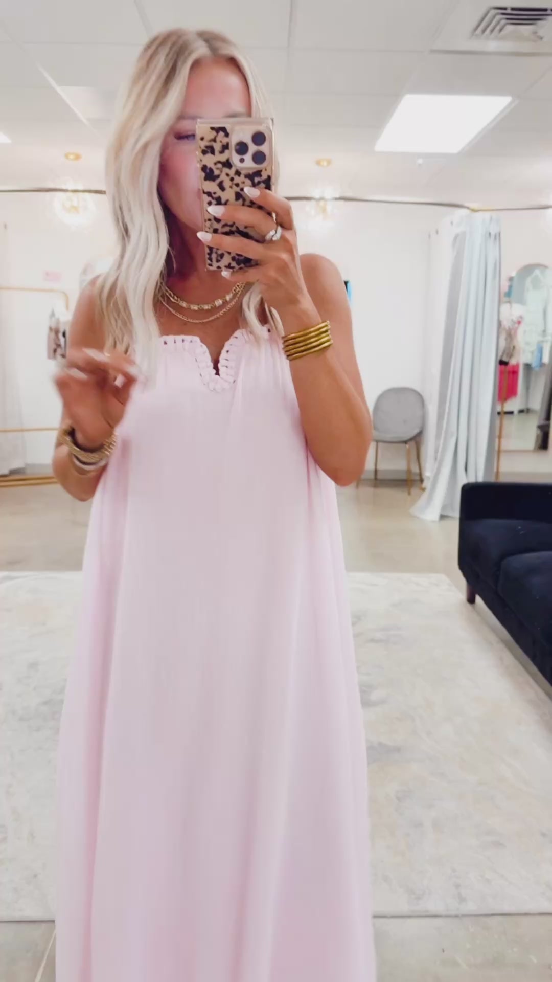 Summer Breeze Midi Dress-Lt Pink