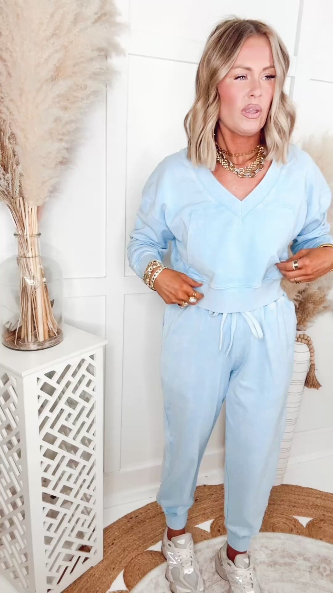The Elevated Ease Set-Sky Blue
