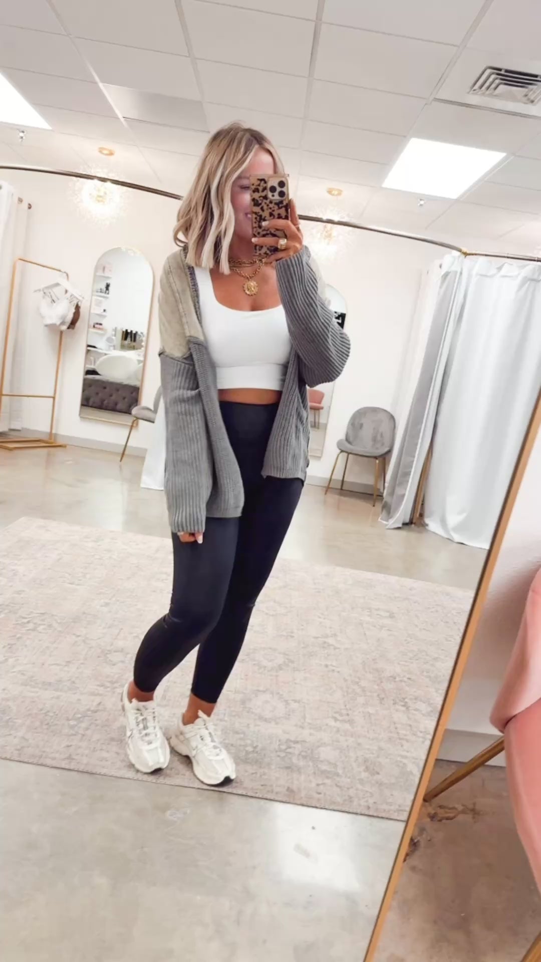 Mila Washed Terry Cardigan-Washed Grey