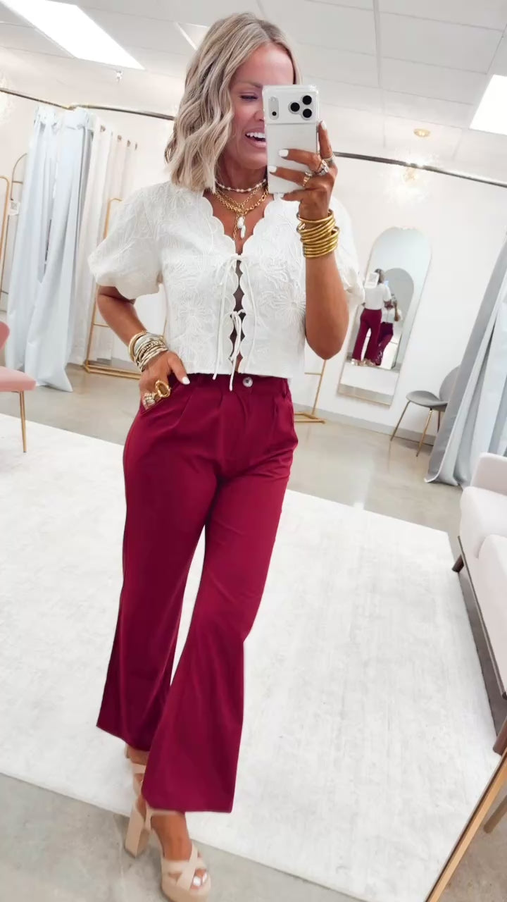 The Ashton Work Pant-Burgundy