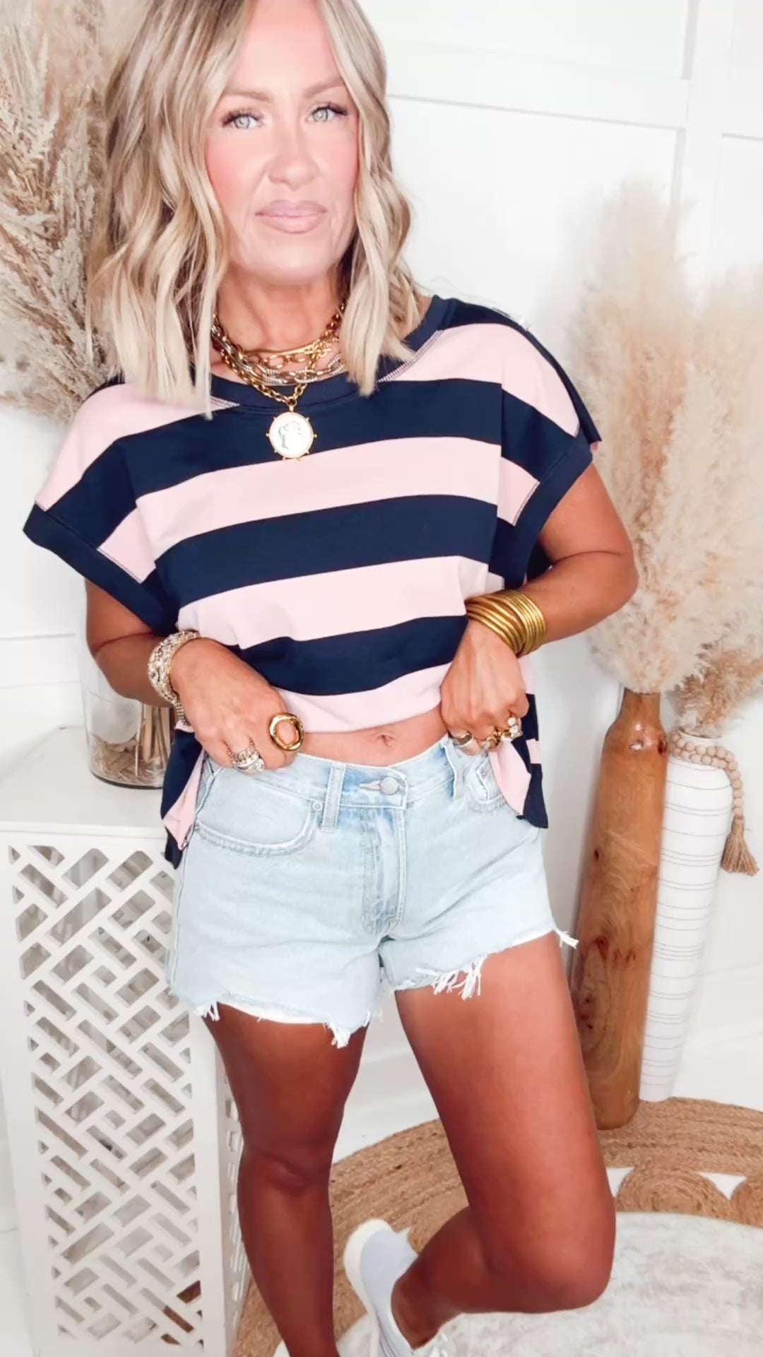 - FINAL SALE- The A Line Cut Off Shorts-Light