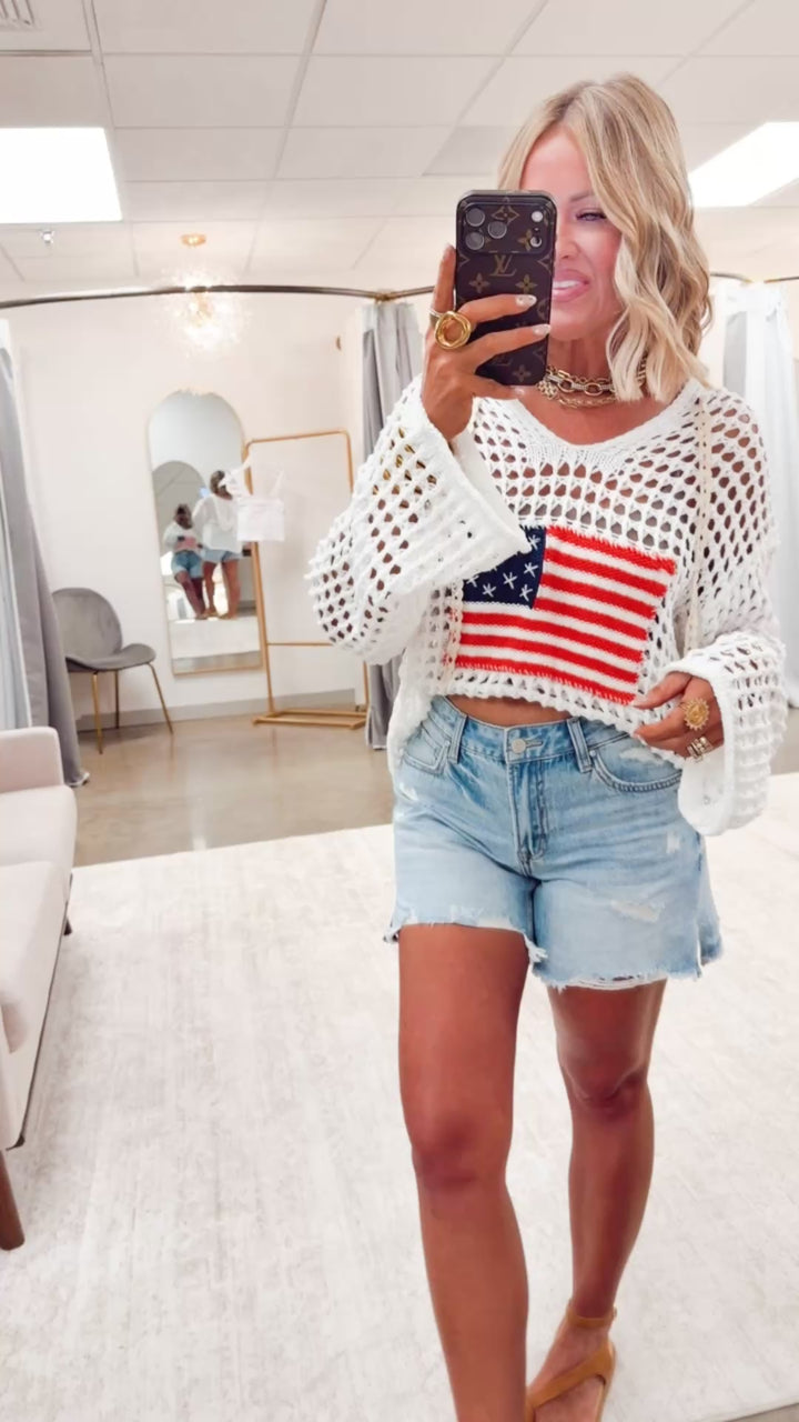The All-American Sweater Top-Ivory