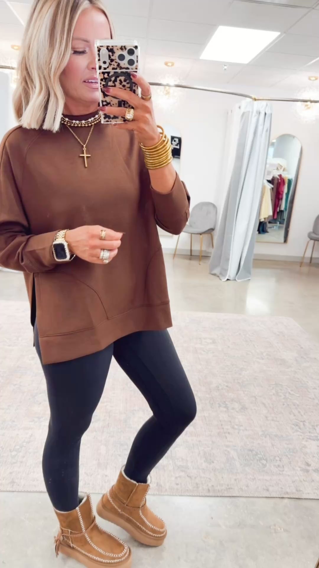 The Split Edge Pullover-Brown