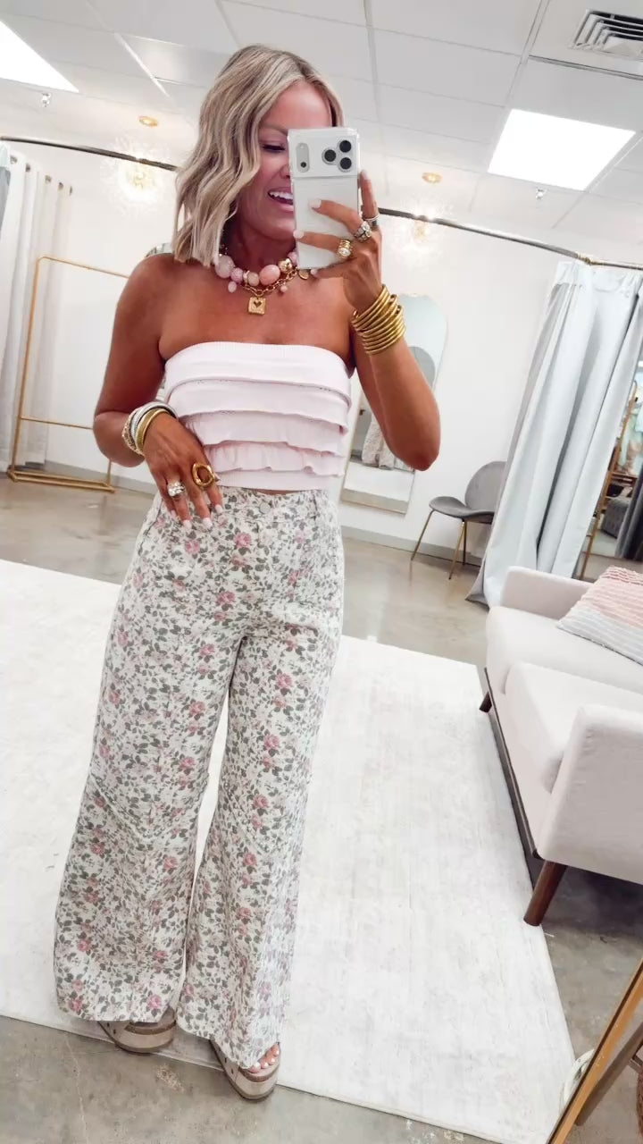 The Pretty in Ruffles Tube Top-Icy Pink