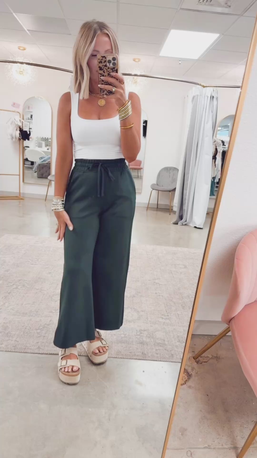 All Wear Wide Leg Pants-Regency Green
