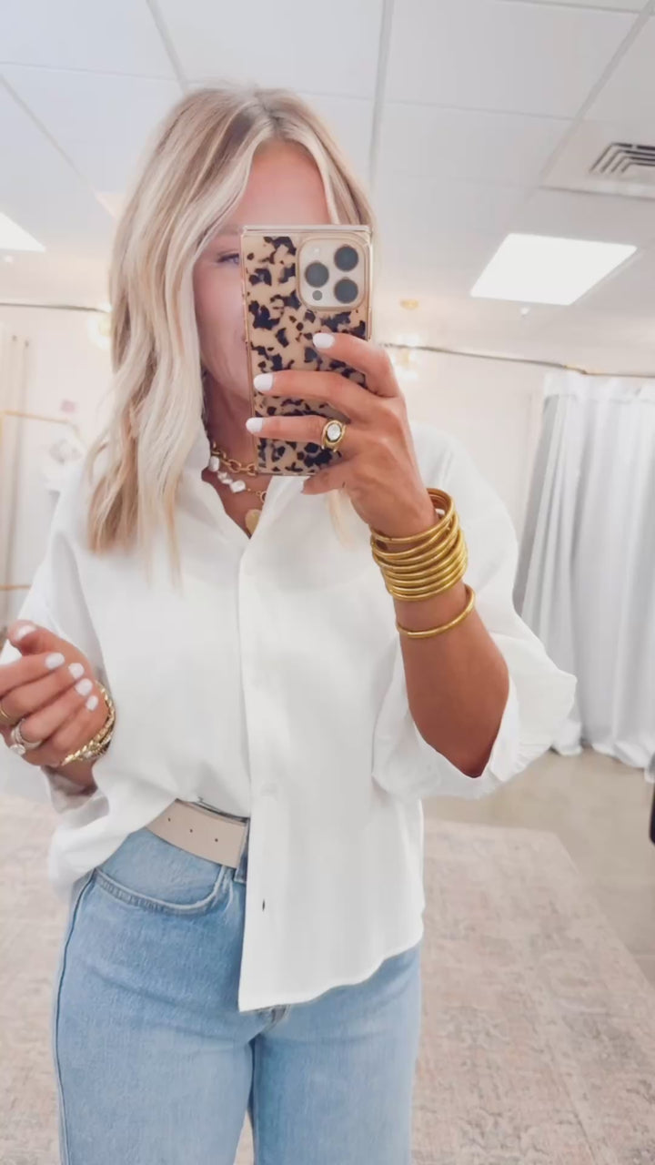 The Ava Puff Sleeve Blouse-White