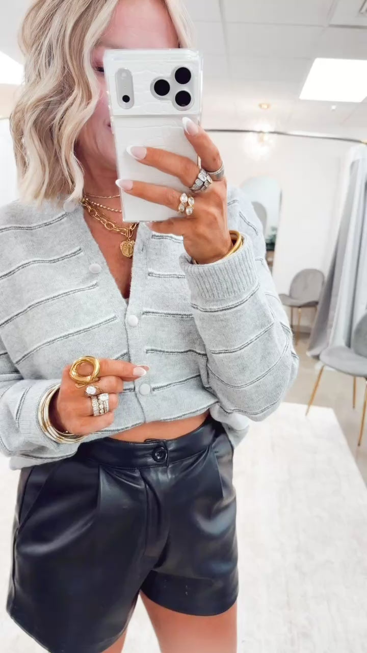 Made for More Stripe Cardigan-Grey