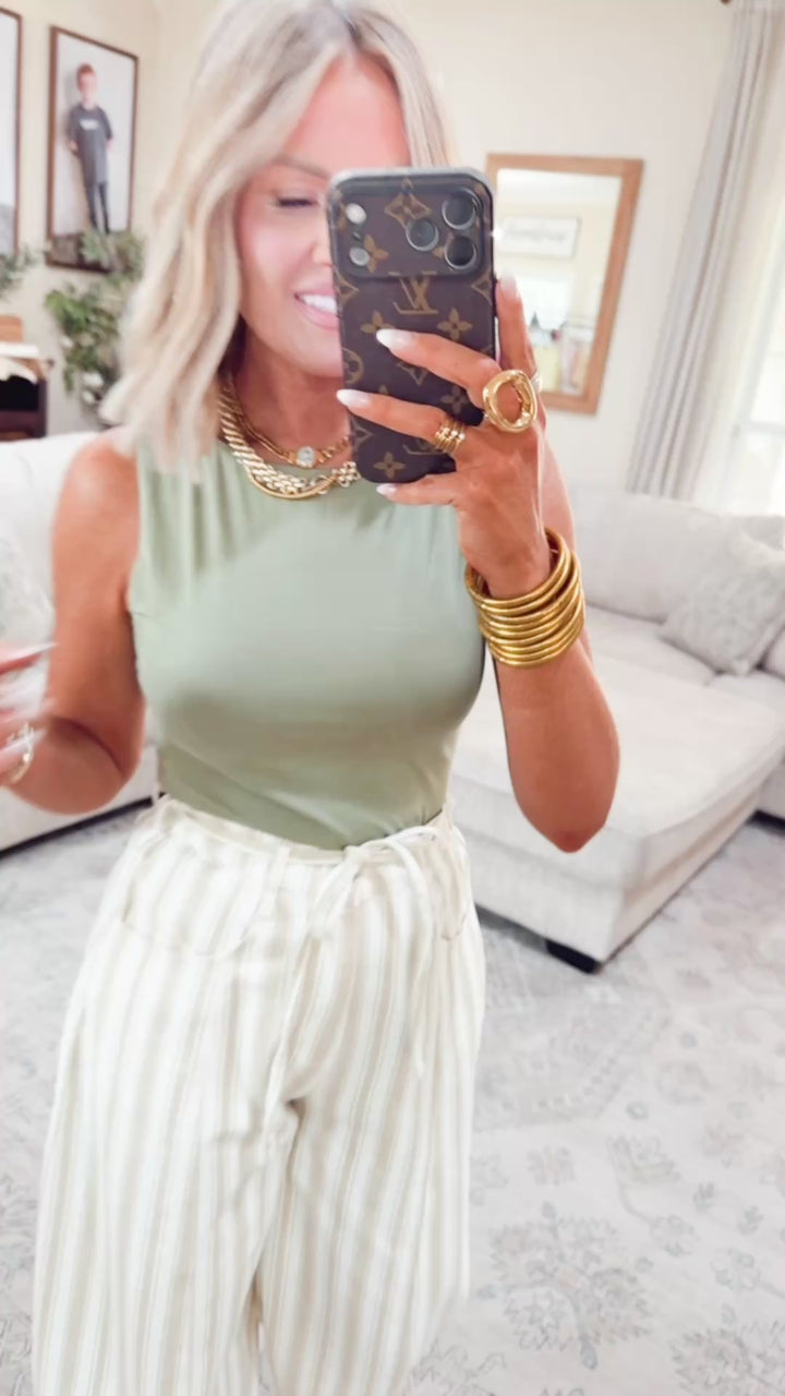 Blissful Boatneck Bodysuit-Olive