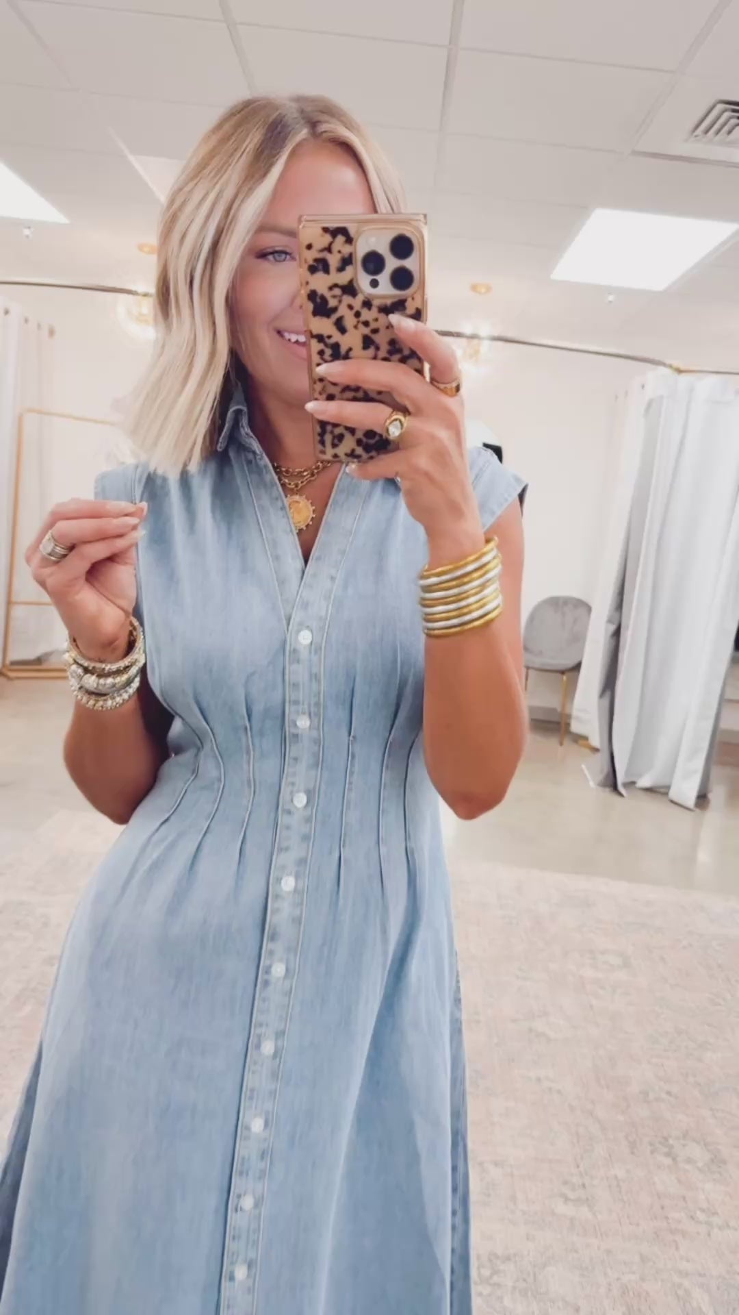 Collins Denim Midi Dress