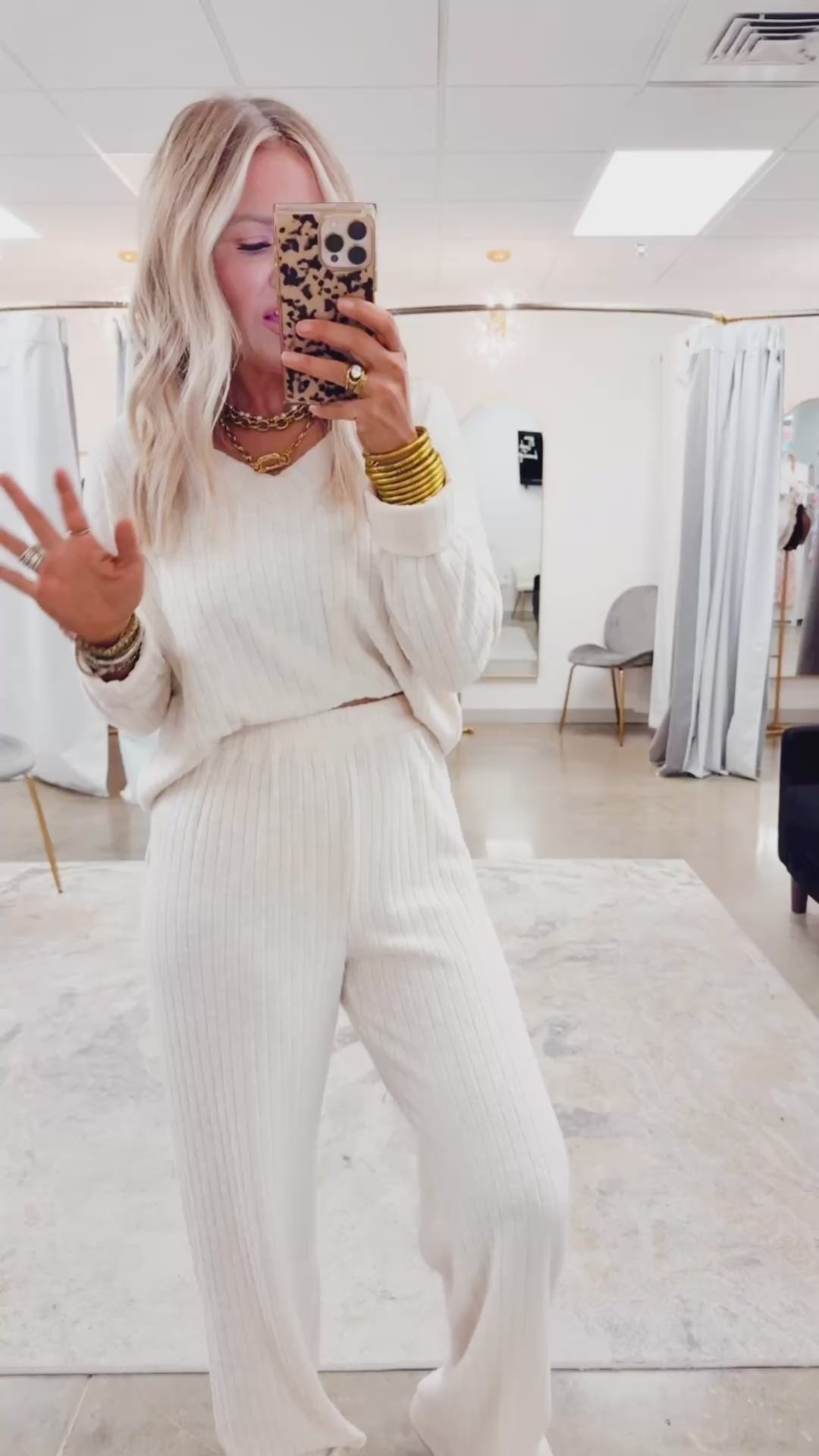 Maxine Lounge Set-Cream