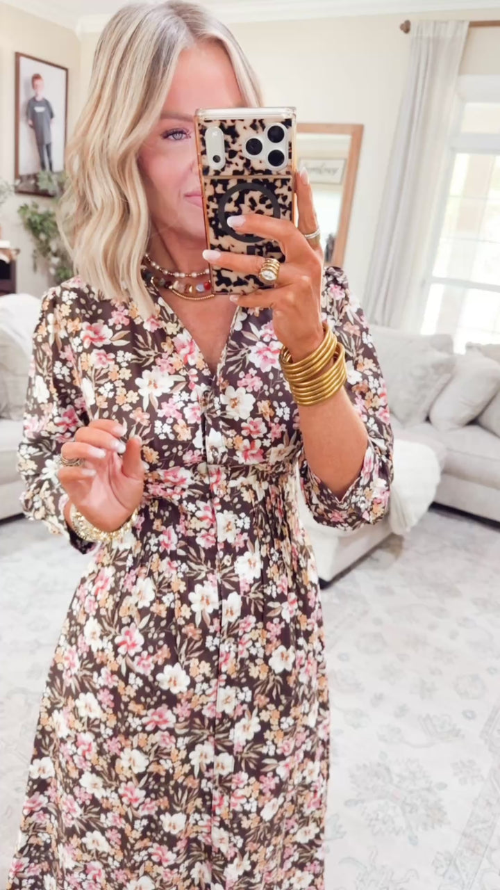 Fall Petal Midi Dress