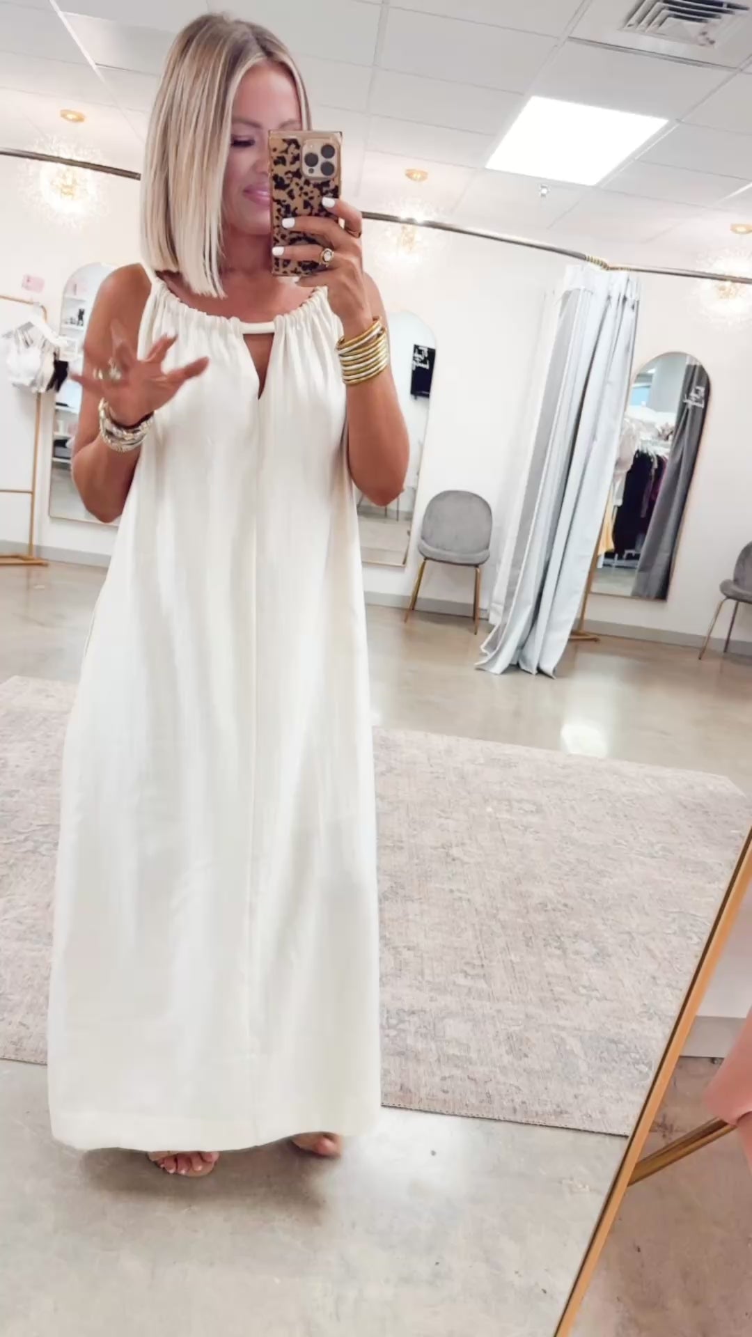 Halter Tie Back Dress-Ivory