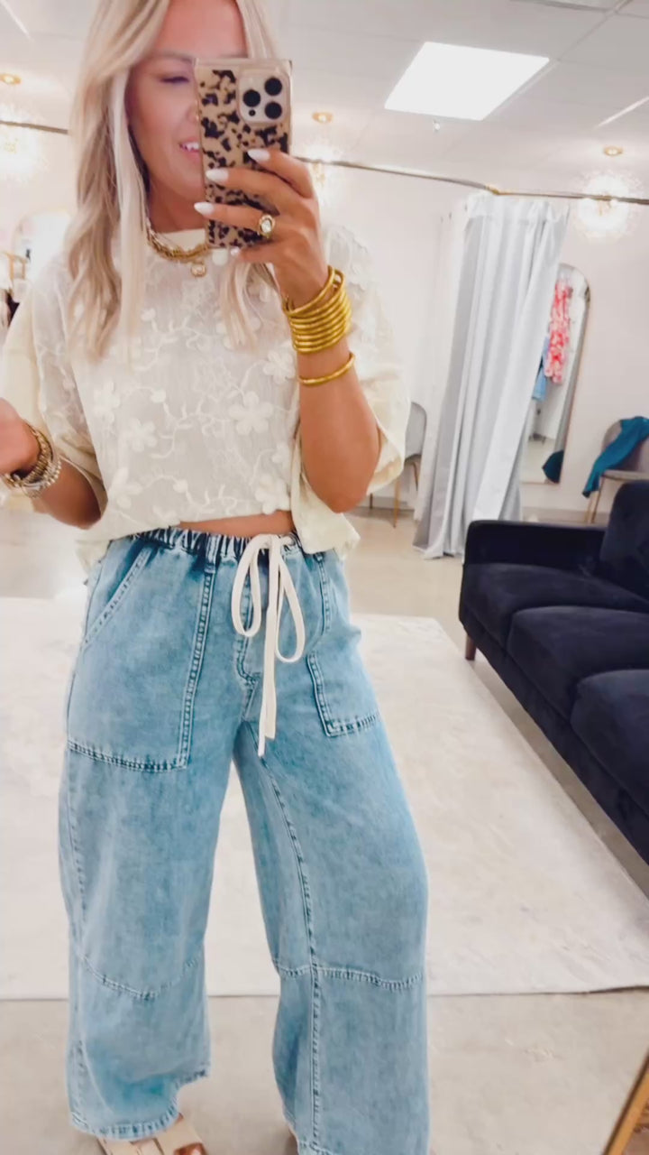 The Bloomette Mesh Top-Cream