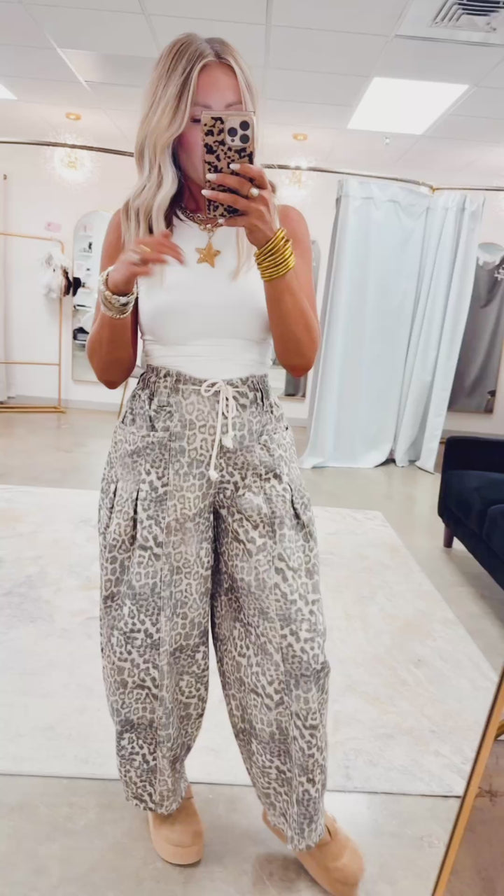 Stella Leopard Barrel Jeans
