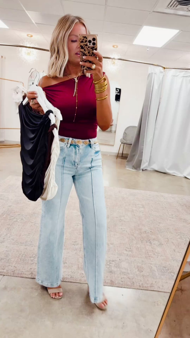 Claire Off Shoulder Top-Ivory