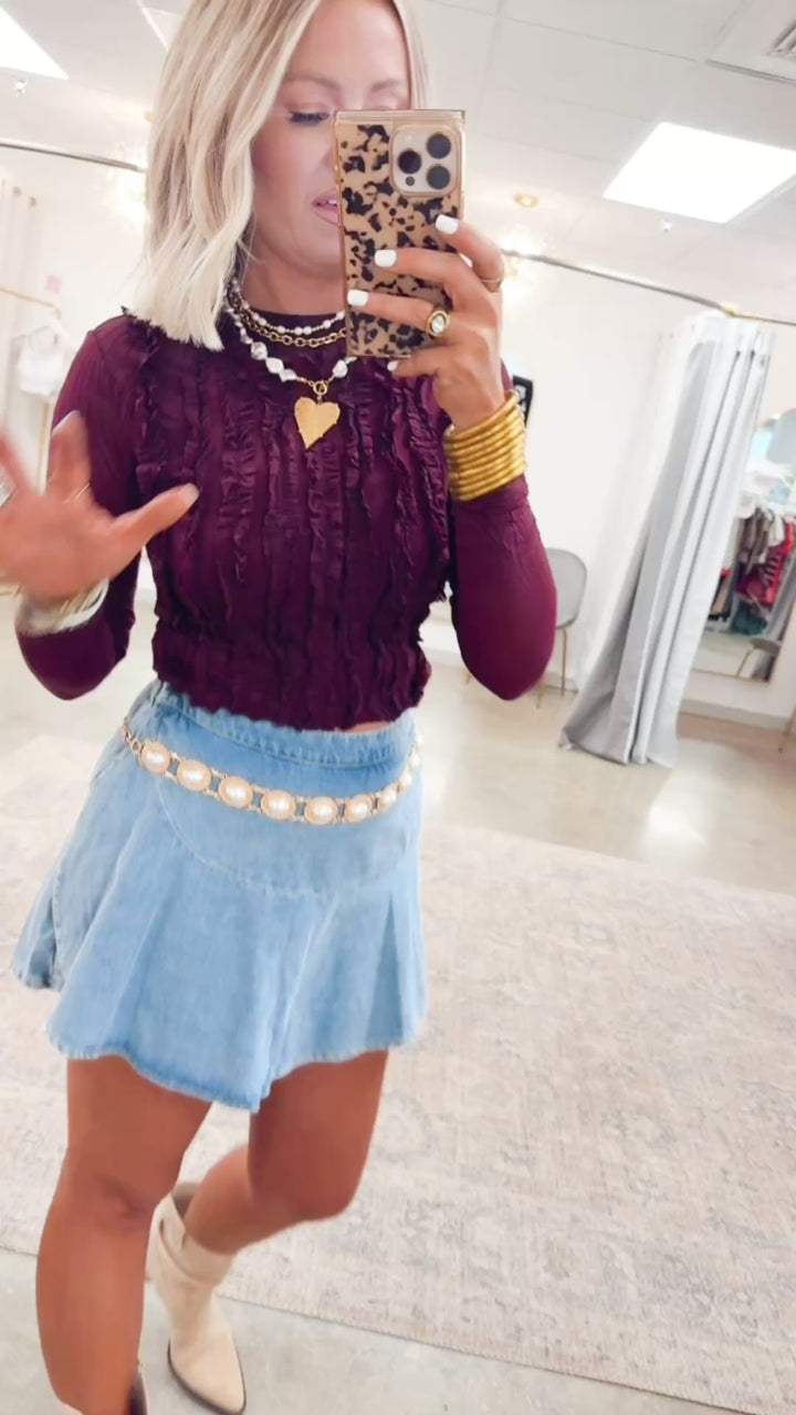 Novalie Sheer Blouse-Plum