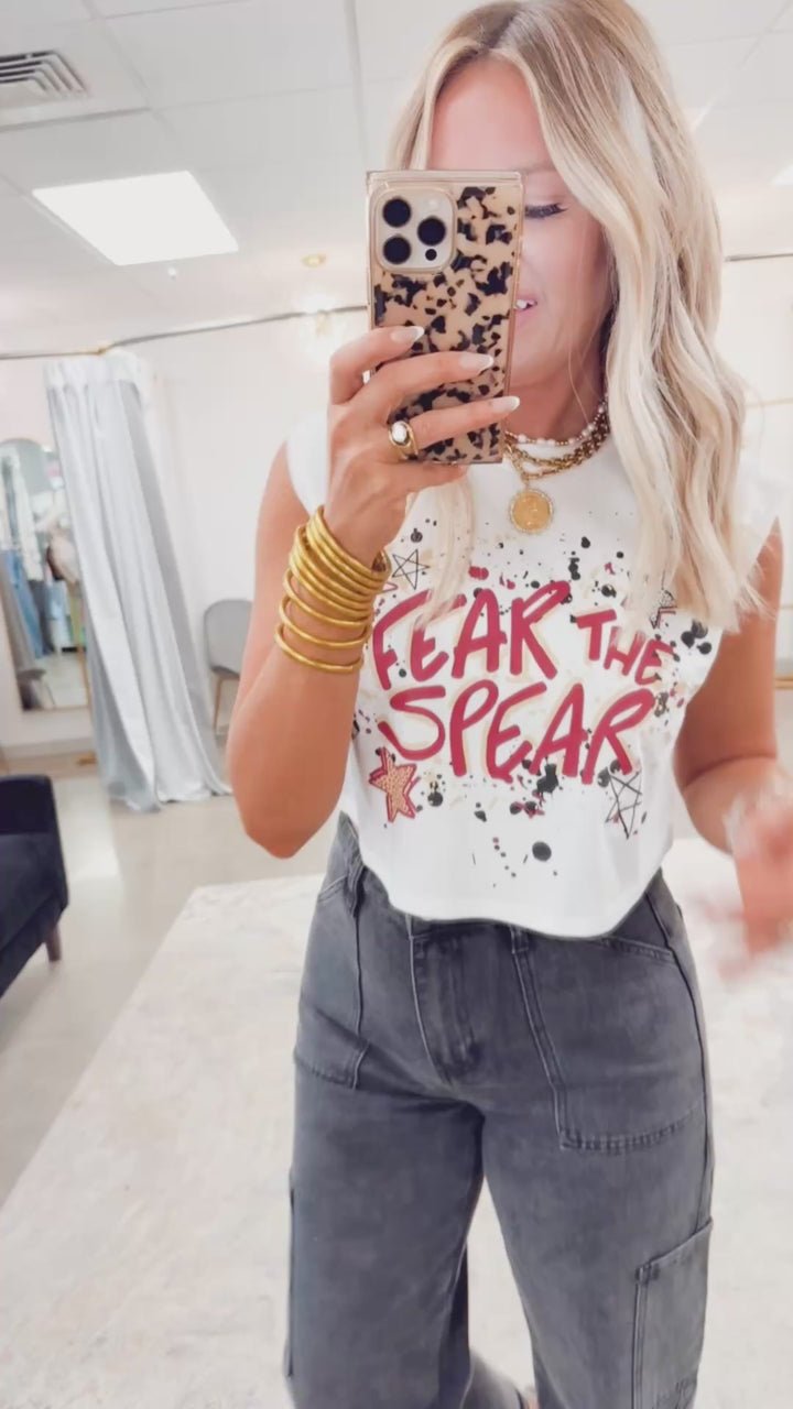 Fear The Spear Cap Sleeve Crop Top