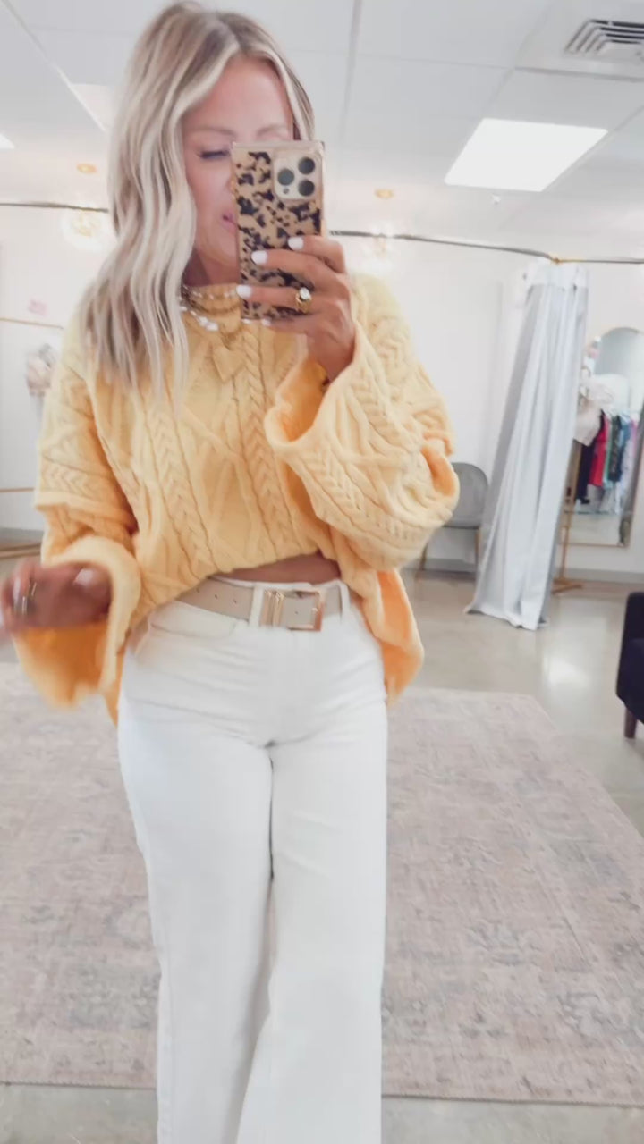 Knotted Haven Sweater-Yellow