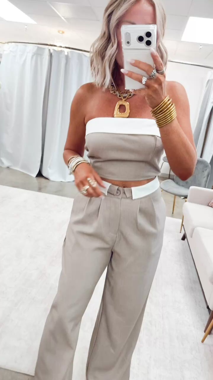 The Estelle Pants Set-Beige