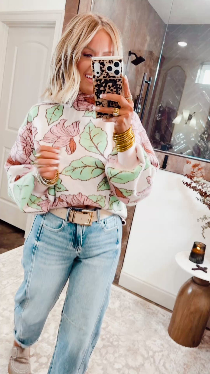 Harper Floral Mock Neck