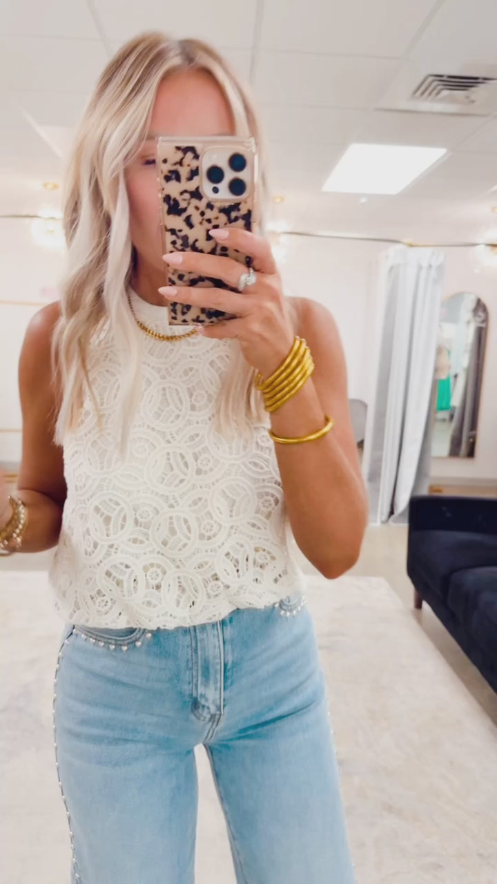 Lush Lace Top-Cream