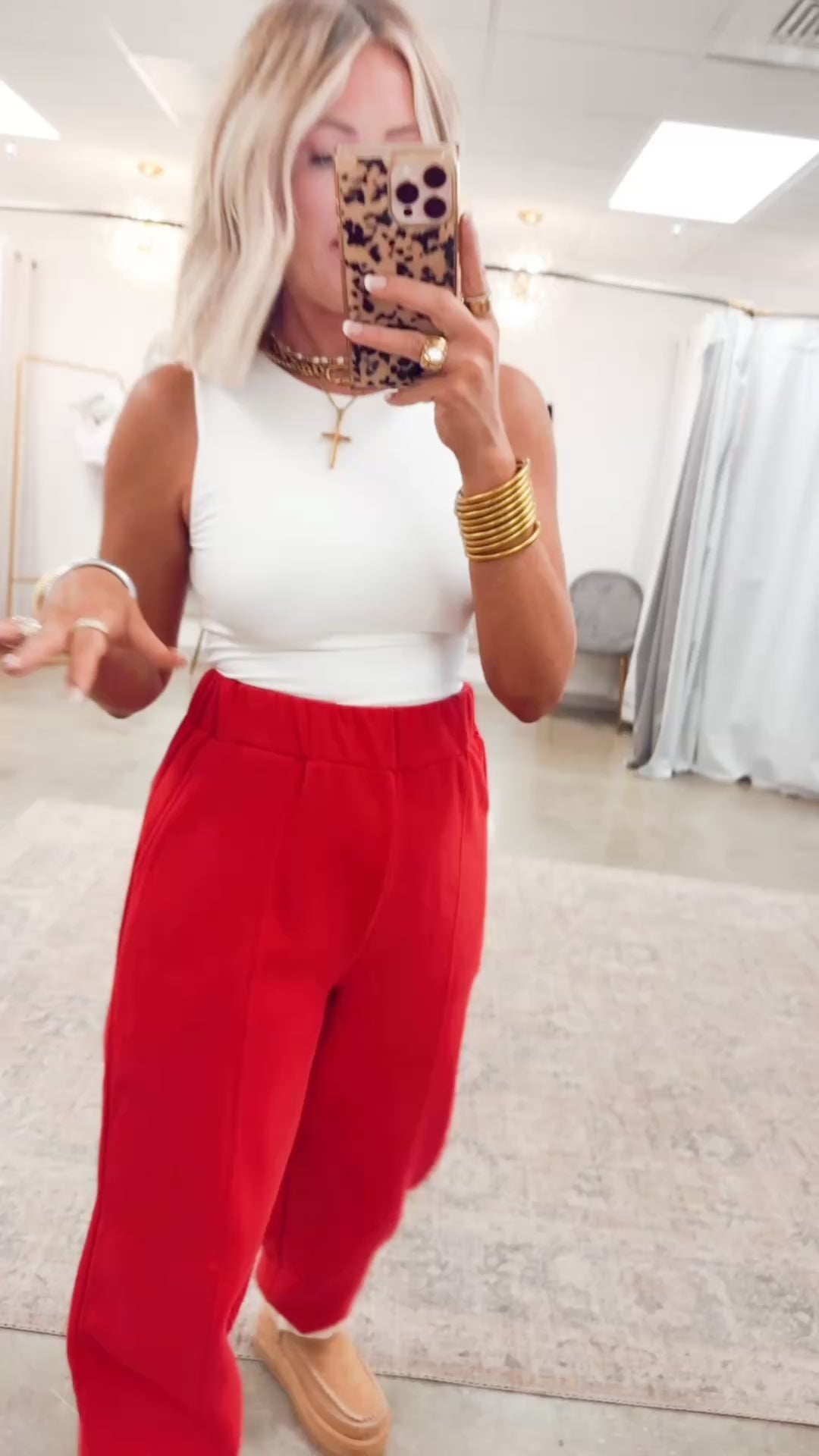 Easy Breeze Jogger Pants-Red