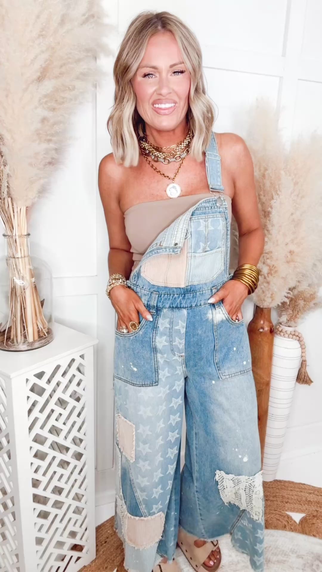 American Honey Patchwork Overalls