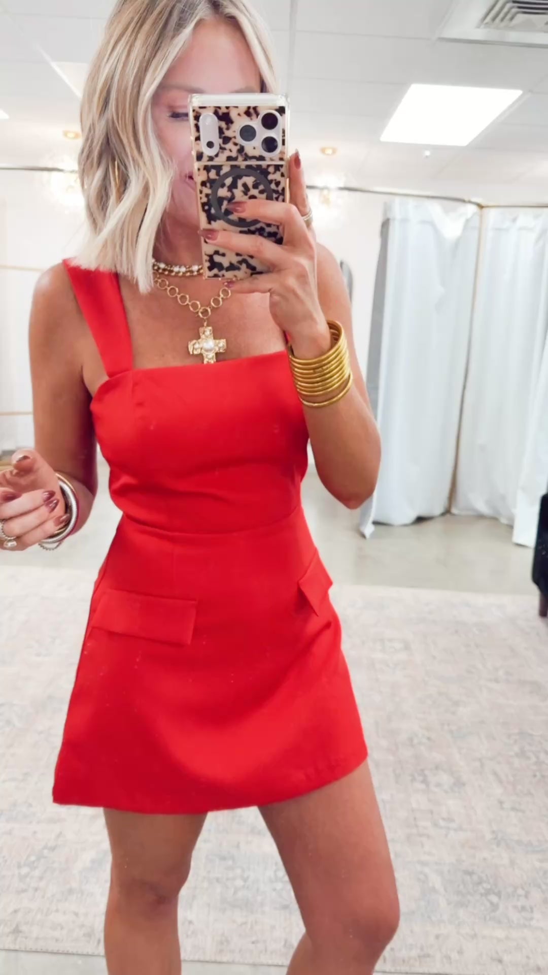 The Tinsel Mini Romper-Red