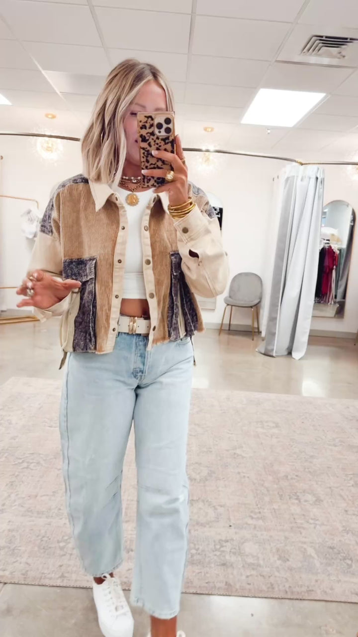 Corduroy Colorblock Top