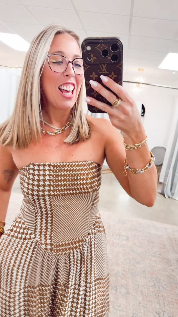 Gingham Print Midi Dress