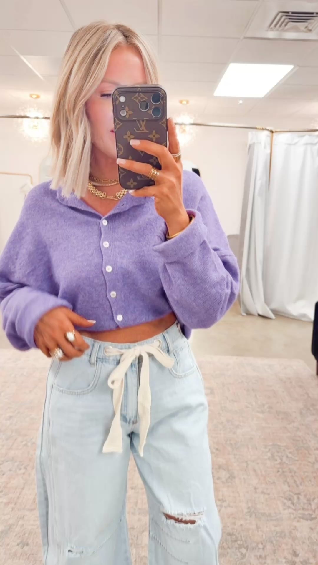 Seaside Stroll Cardigan-Purple