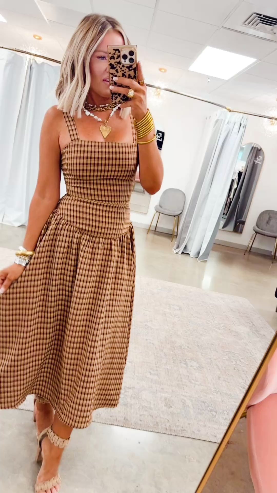 Maisie Plaid Midi Dress