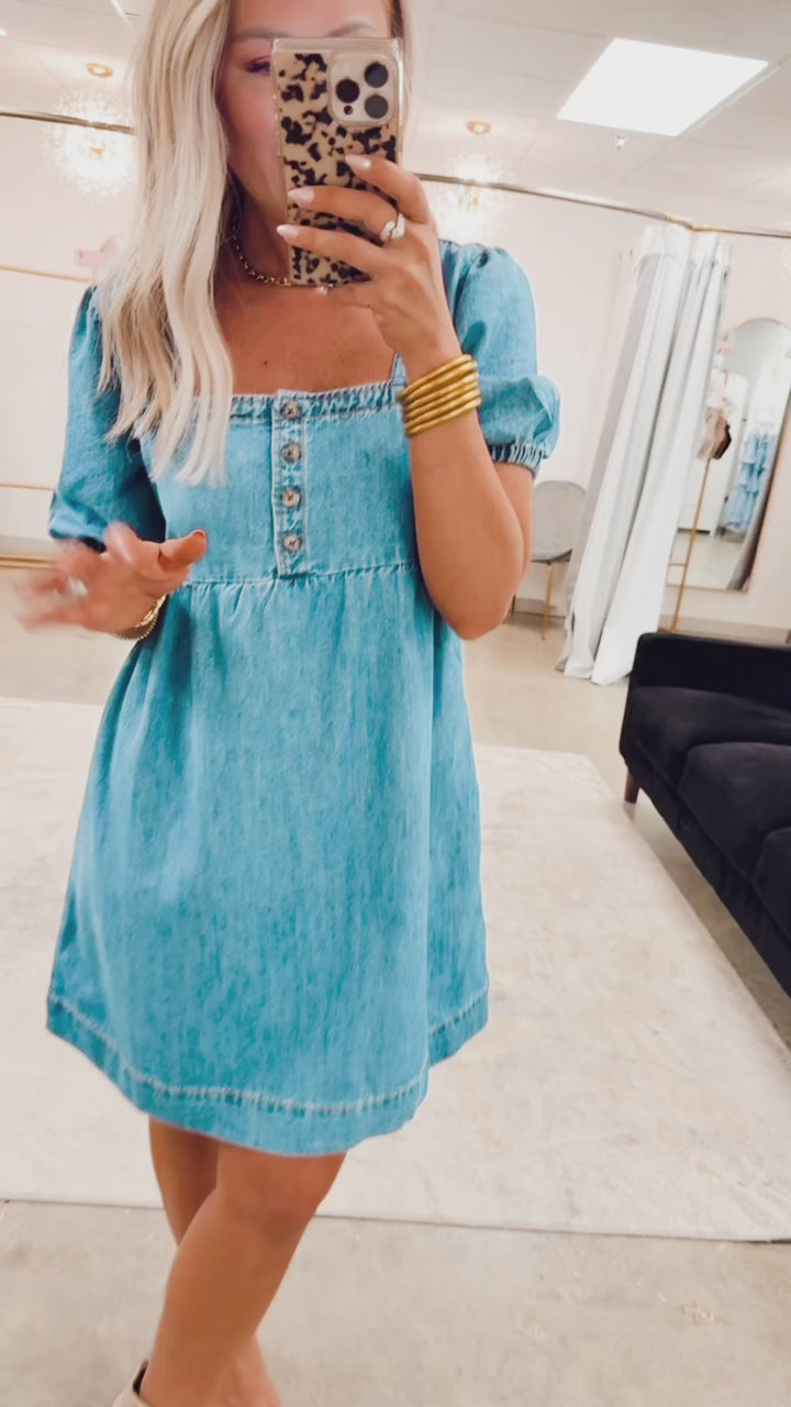 Chambray Charm Denim Dress