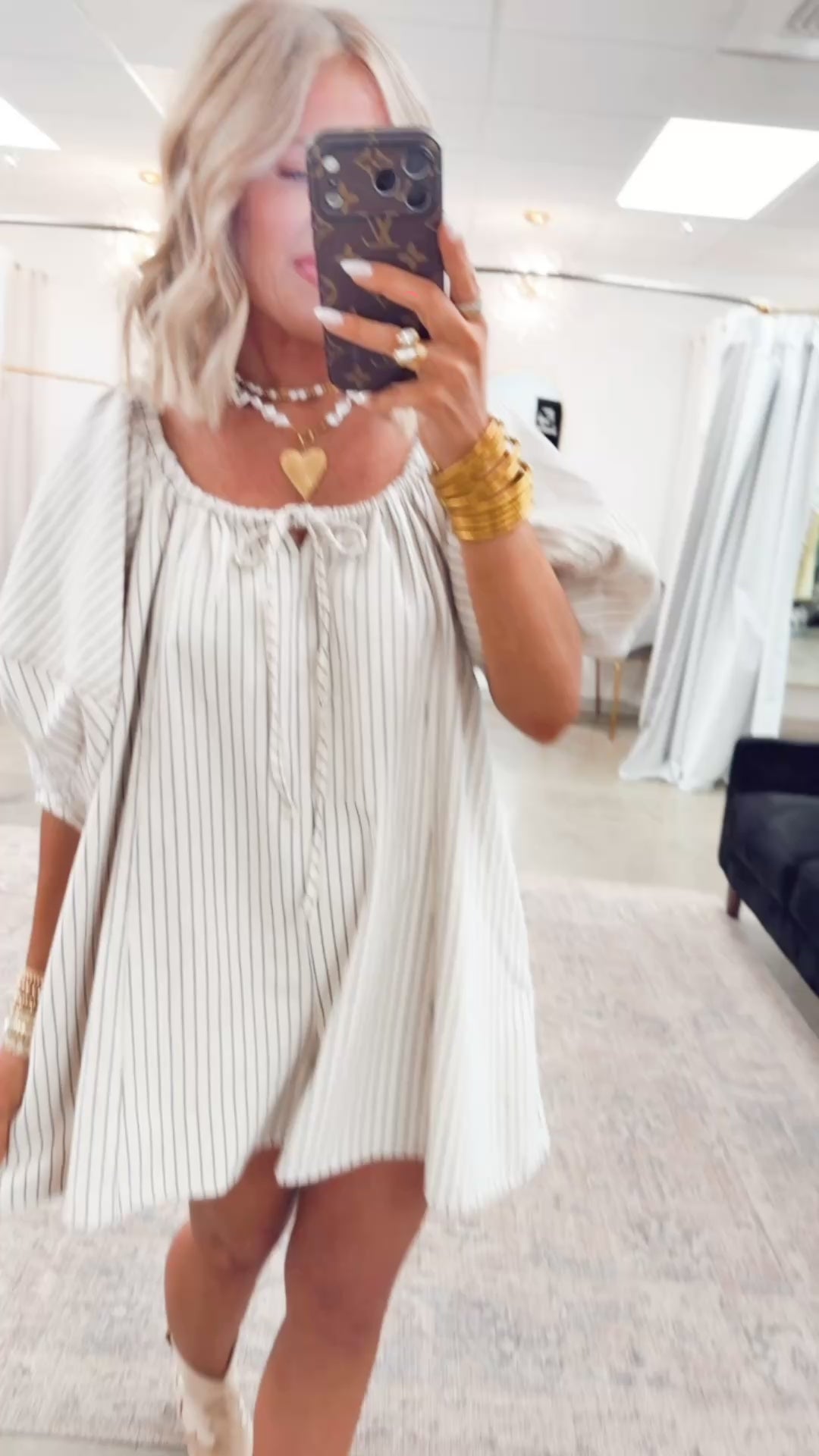 Brixley Bubble Sleeve Romper-Ecru/Blue