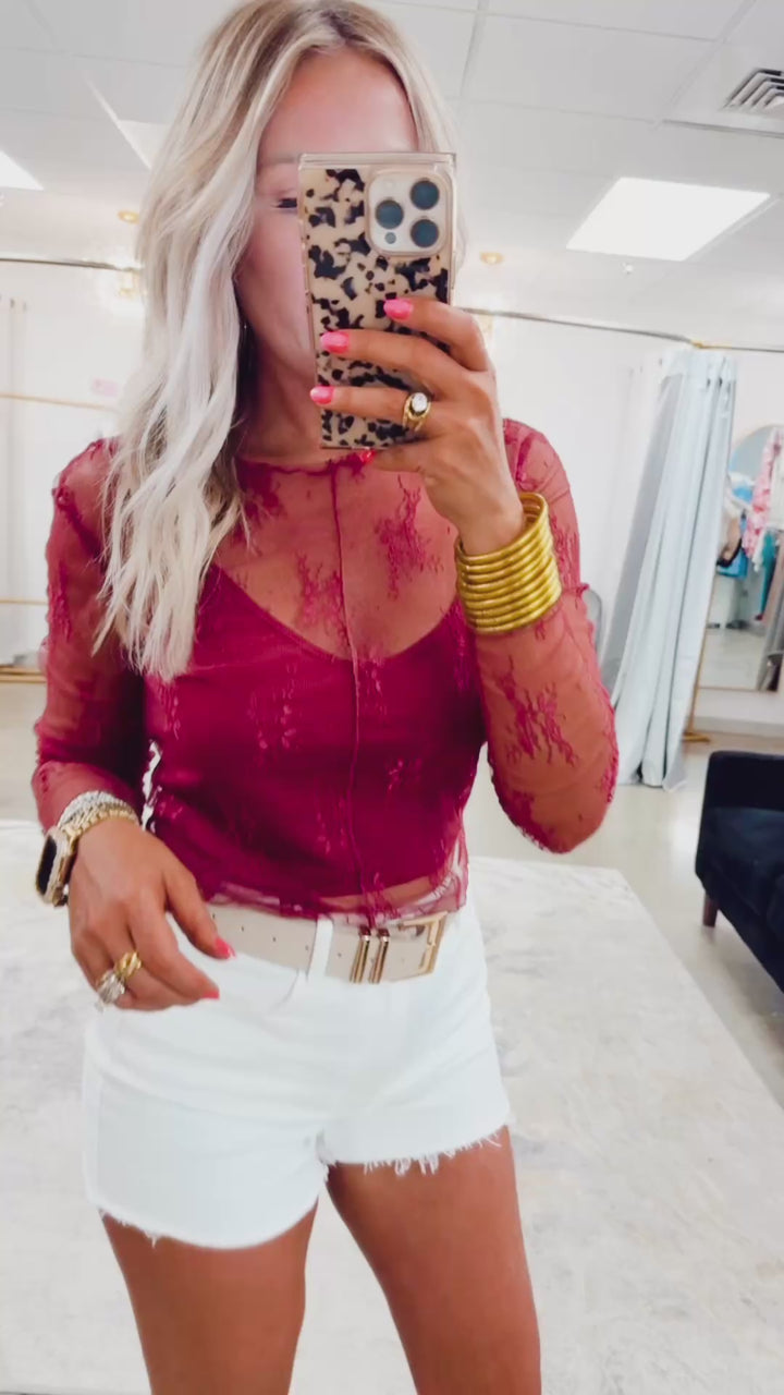 Wine Lace Whisper Top