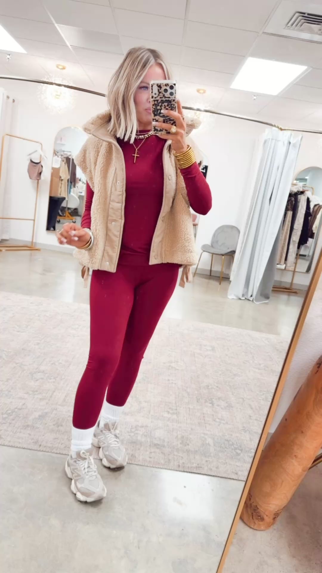 Laken Round Neck Top-Dark Burgundy