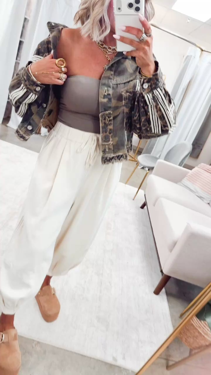Capri Lantern Pants-Natural