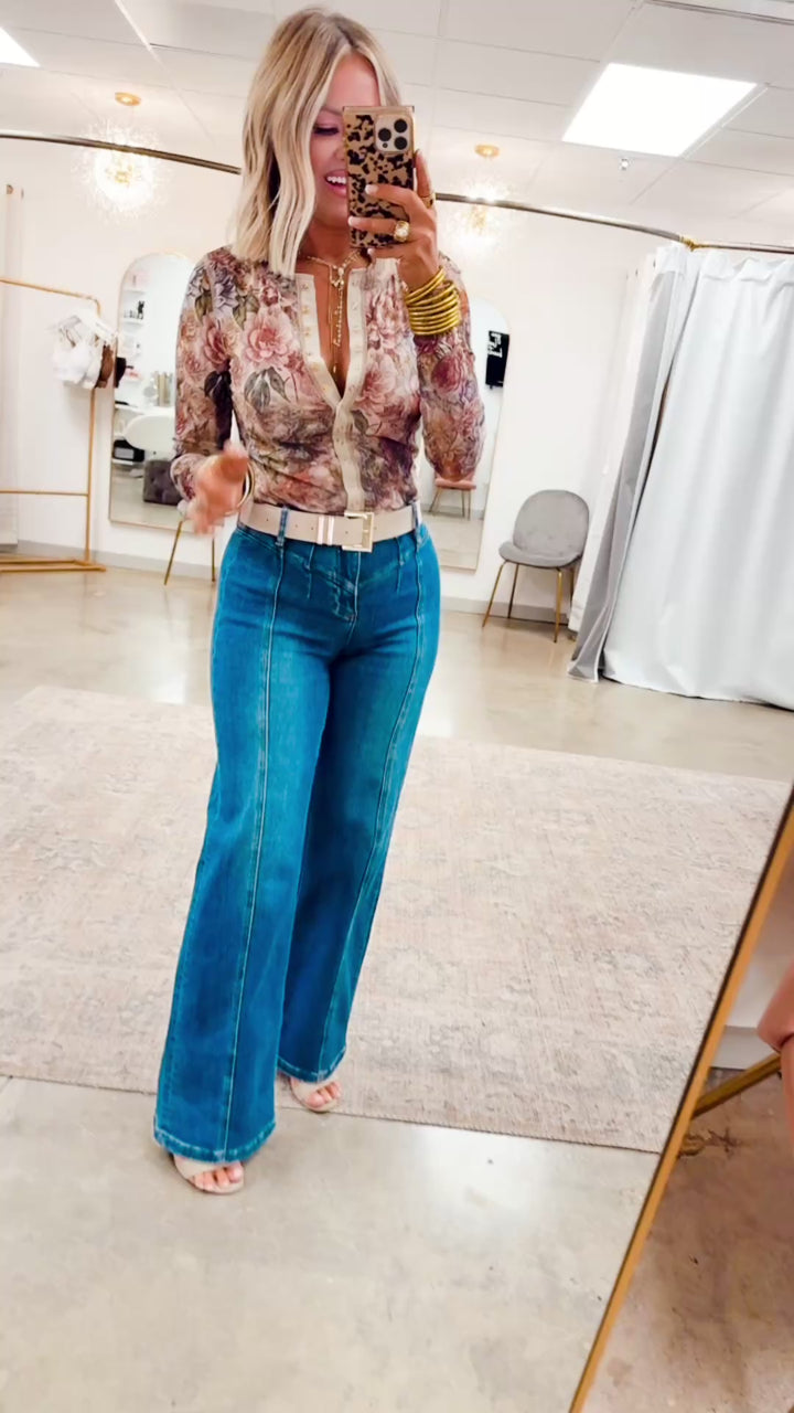 Abigail Front Snap Mesh Top