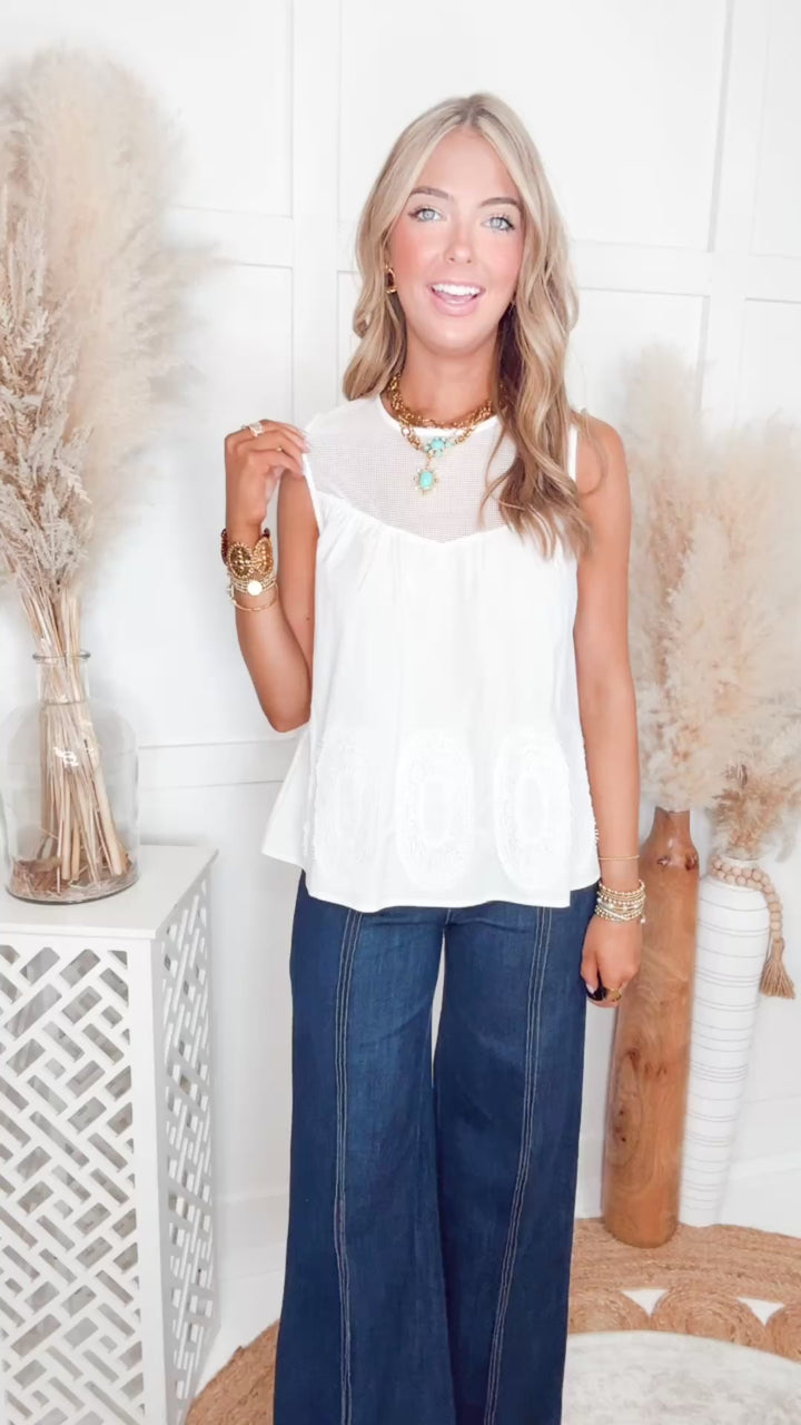 The Esme Sheer Elegance Top-White