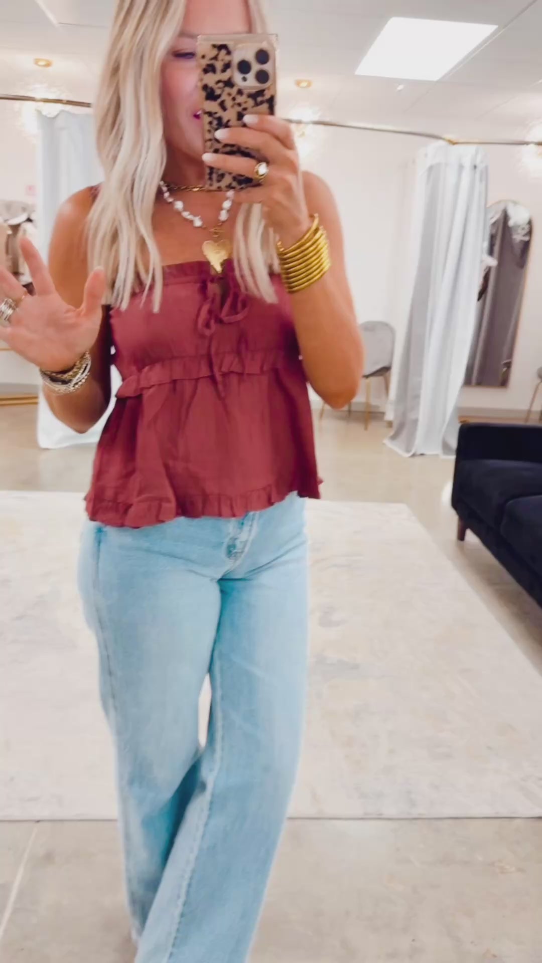 Sweet Ruffle Charm Top-Merlot